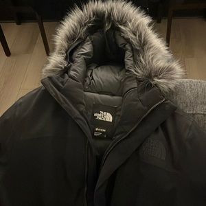 North Face down parka with faux fur hood